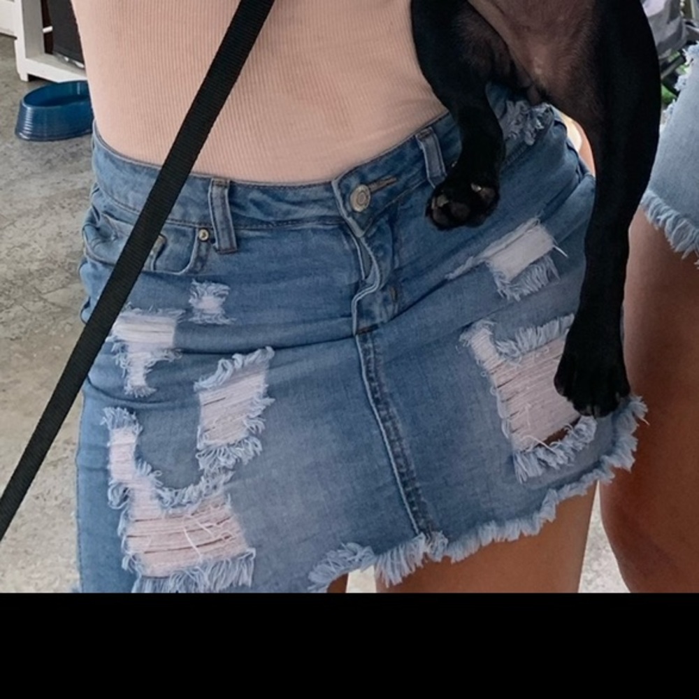 Ripped Jean skirt